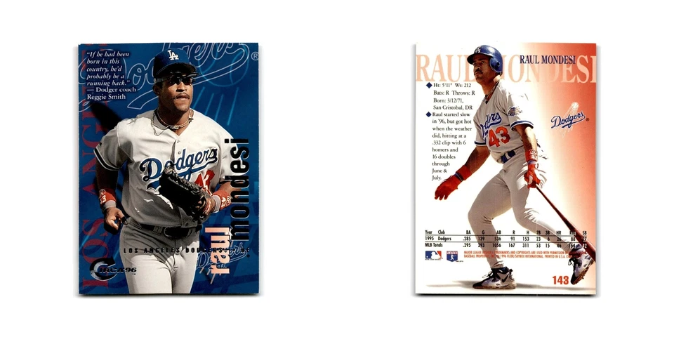 Raul Mondesi 1996 Circa #143 Los Angeles Dodgers Baseball Card NM - Image 3 of 3