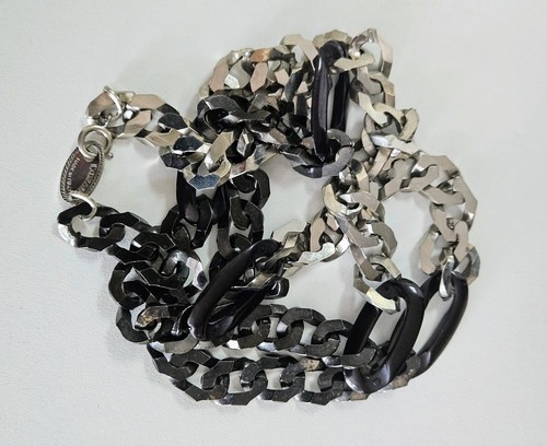 BOZART Figaro Chain Necklace Made In ITALY Silver Toned Preloved - Picture 7 of 7