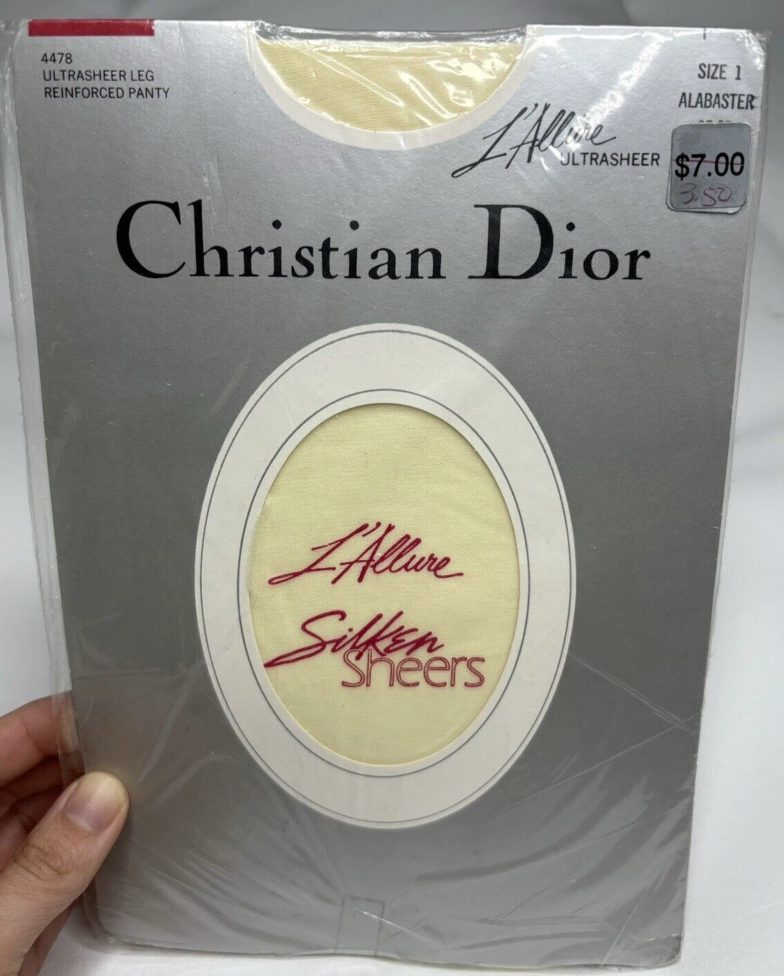 Pantalon vintage Christian Dior L'allure Silken Sheers ultrasheer albâtre taille 1