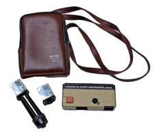 VINTAGE 1970 s KODAK HAWKEYE POCKET INSTAMATIC CAMERA IN LEATHER CASE MAGICUBE