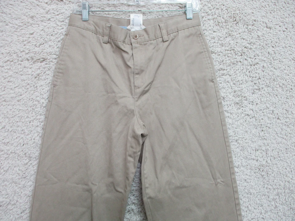 Pantalones Lands End 18 Niños Jóvenes Talla Beige Chino Bolsillos Pierna Recta Informal Logo Foto 2 de 4