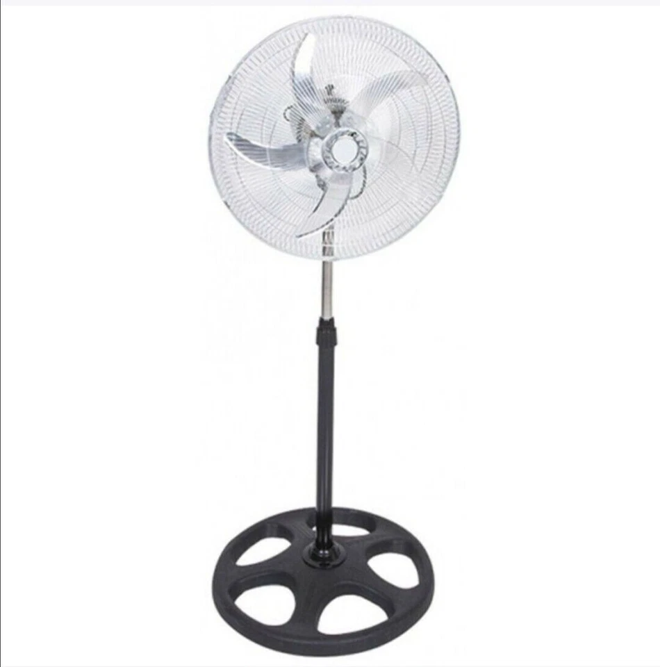 Ventilatore a Piantana 5 Pale Metallo Altezza Regolabile Basso Consumo 65W - Immagine 3 di 4