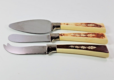 Vintage Regent Sheffield Cutlery Stainless Steel Cheese Knives LOT OF 3
