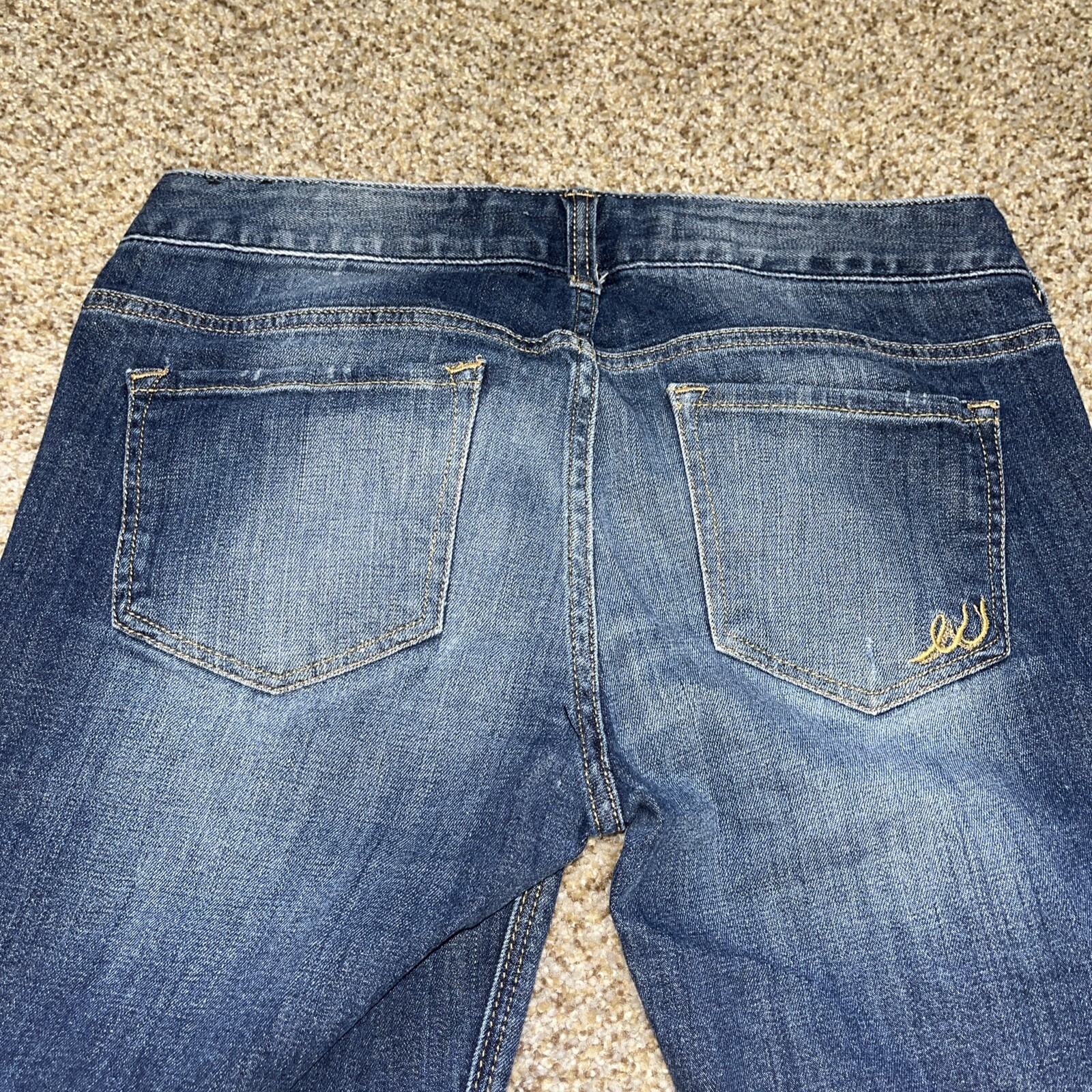 Express Jeans Womens 2 Ankle Boyfriend Low Rise Distressed Denim Blue 28x26 - View 12