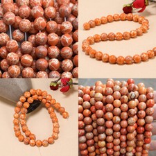 US Red Orange Sea Sediment Imperial Jasper Beads Grade AAA Round Gemstone Loose