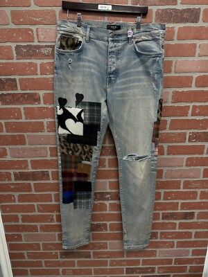 最安値 バチイケ 二時流通ゼロ AMIRI PATCHWORK JEANS 31 Size 36 - Amiri Patch Jeans $1290 Retail Denim Black Patch 100