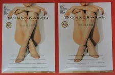 2 PR NIP DONNA KARAN TOELESS CONTROL TOP TALL/GRANDE A03 TONE PANTYHOSE-LOT #6
