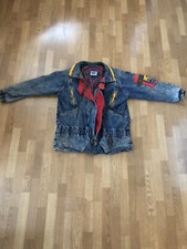 VINTAGE 1980s CURRENT SEEN BLANKET LINED OVERSIZE DENIM JACKET MENS SIZE L RETRO