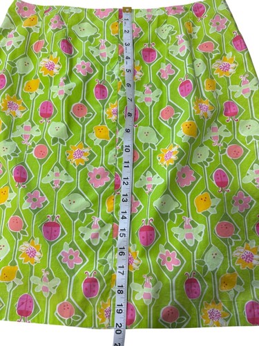 Lilly Pulitzer Skirt Ladybug Print Green Cotton A-Line Vintage Womens Size 12 - Picture 5 of 6