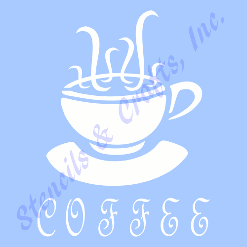 6" KAFFEE SCHABLONE VORLAGE FARBE TEETASSE LACKVORLAGEN SCRAPBOOK BASTELN KUNST NEU - Bild 1 von 1