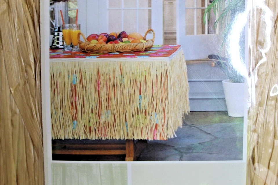Target Home Brand Grass Table Skirt Island View 20" x 138" - New In Pkg. Luau - Image 2 of 4