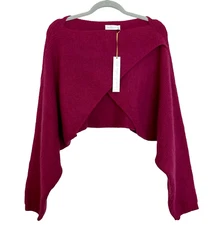 NWT HOUSE OF HARLOW 1960 Crossover Cropped Sweater Size OS Dolman Sleeve Purple