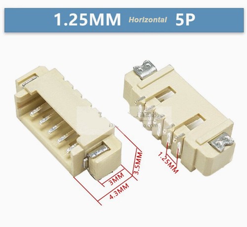 MX1.25MM Horizontal/Vertical SMD Sockets With/Without Cover 2P/3P/4P/5P/6P-16P - Picture 21 of 44