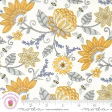 Moda HONEY LAVENDER 56080 11 Natural Cream Milk Floral Deb Strain Quilt Fabric