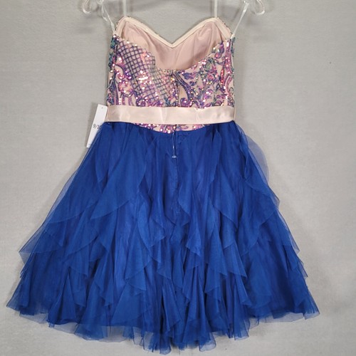 Teeze Me Strapless Sequin Corkscrew Ruffle Dress sz 9/10 - Picture 8 of 17