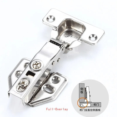 4Pcs Hinge Stainless Steel Hydraulic Cabinet Door Hinges Damper Buffer Soft Clos