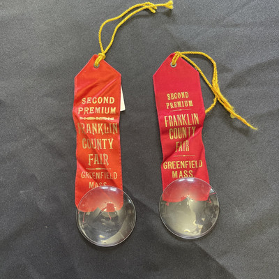 Franklin County Fair Ribbons Greenfield Massachusetts Premium Ribbons Lot of 2