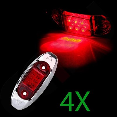 New 4pcs Waterproof Lens 6 LED Indicator Amber Trailer Truck Side Marker Light