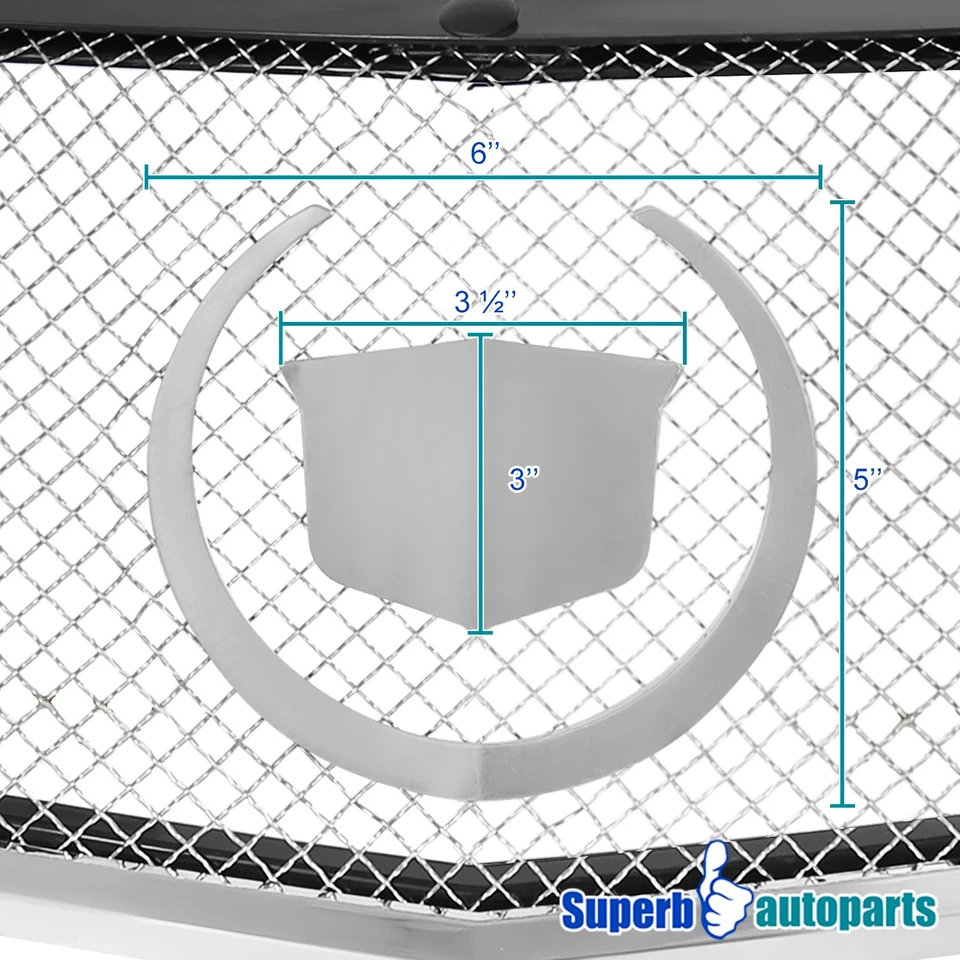Fits 2003-2007 Cadillac 03-07 CTS Front Hood Grill S/S Mesh Grille Replacement Foto 4 de 4