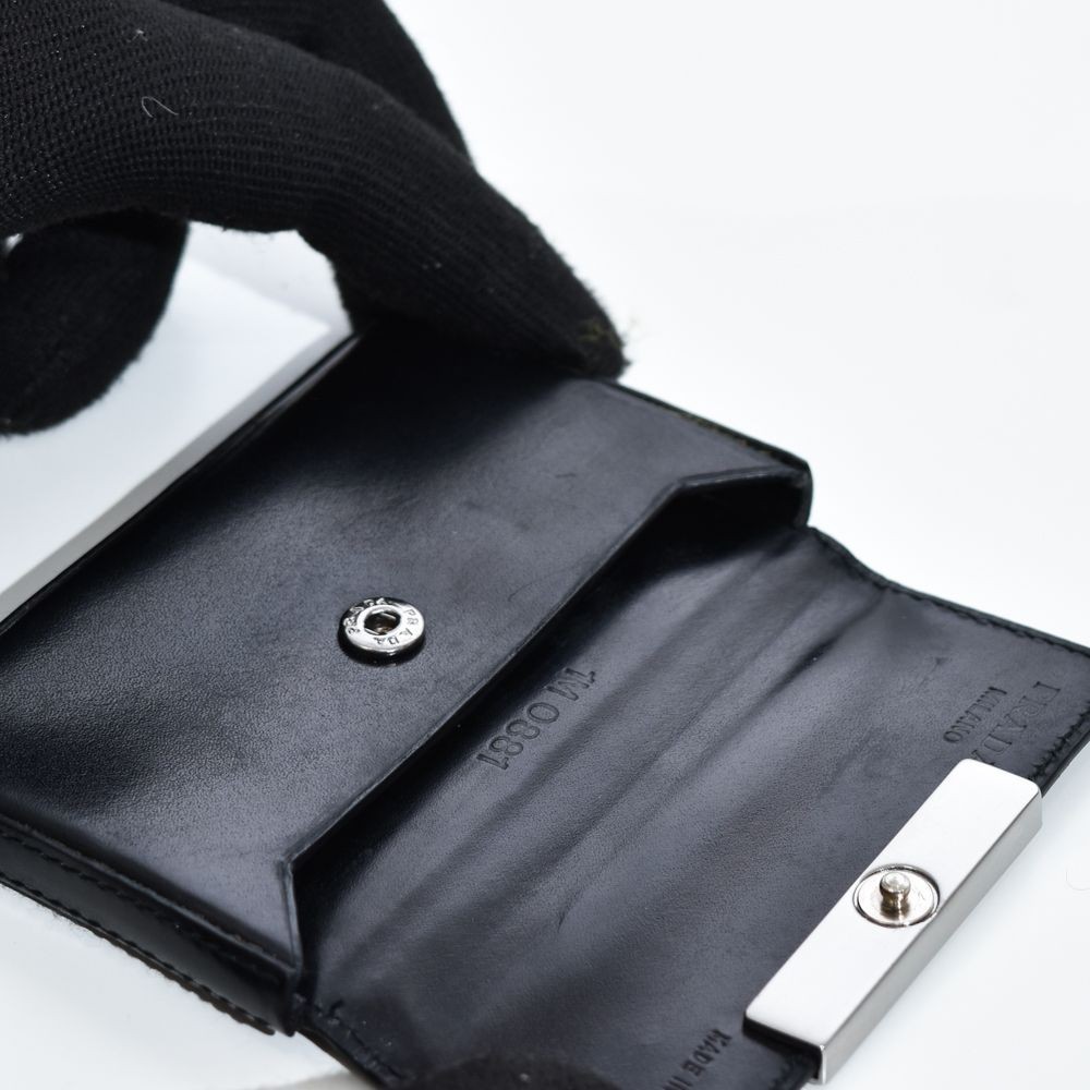 Prada Leather Card Case Business Card Holder Logo Lightweight Used thumbnail 13