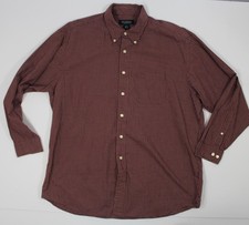 BROOKS BROTHERS XL 17  36 MEN  S BURGUNDY PLAID CLASSIC FIT SHIRT