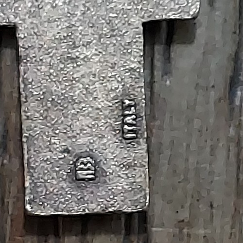 Vtg RB Italy Silver Tone Cross 2 Inches - Picture 7 of 9
