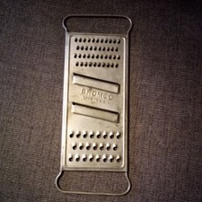 BROMCO Vintage Two-Sided Hand Held Cheese Grater Slicer Tin Steel Made in USA