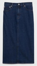 Women's BANANA REPUBLIC Denim Jeans Pencil Midi Skirt Dark Rinse Wash Size 0 C9