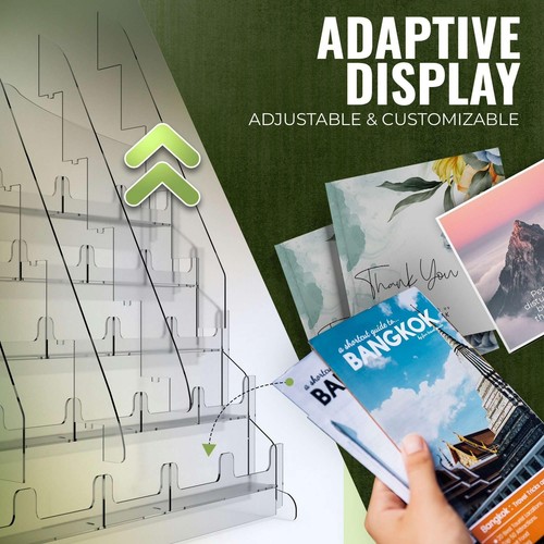 Acrylic Sticker Display Stand with Curved Pockets for Big 4'' Stickers- Broch... - Picture 4 of 7
