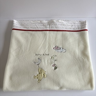 Mothercare Winnie The Pooh Hurry To Bed Fleece Cot Blanket 133x120cm Cream