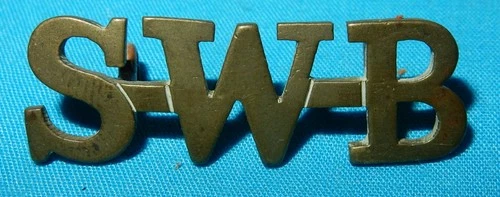 WW1 ERA SWB SOUTH WALES BORDERERS REGIMENT SHOULDER TITLE BADGE GENUINE