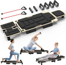 Pilates Board Reformer for Home Workout, 5-In-1 Pilates Equipment with Dual  Sp