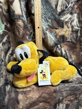 Disney Parks Vintage Pluto Dog Floppy Beanie Plush NWT Park Stamped