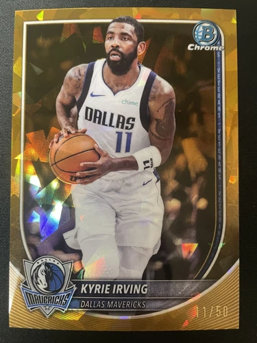 2025 Topps Bowman Chrome Kyrie Irving Gold Sapphire #11/50 Jersey Numbered Match