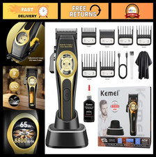 Professional Hair Clipper for Men, Brushless Motor, DLC Blade, Barber Tool, Blac