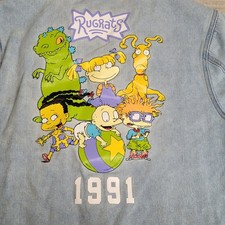 Nickelodeon Rugrats 1991 Trucker Denim Jacket Youth 10/12 Retro Style Y2K/90s