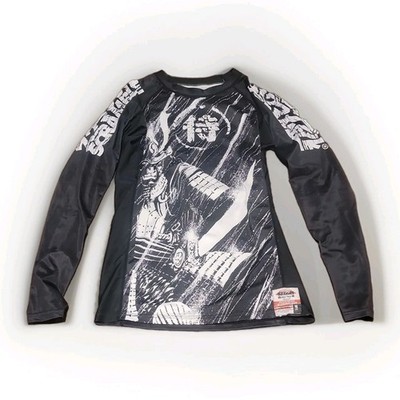 Scramble Vale Tudo Long Sleeve Rash Guard Black/White Adult Unisex XL 174