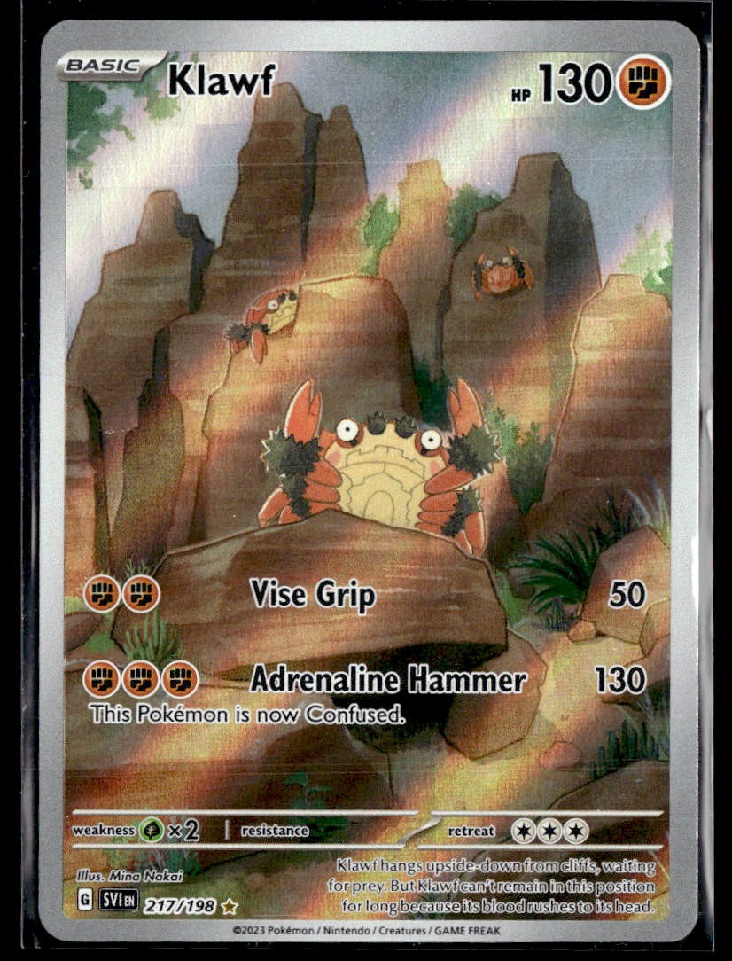 Klawf 217/198 Illustration Rare Scarlet & Violet Pokemon Holo NM