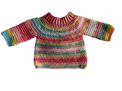 Handmade, Baby Häckel Pulli Größe 56/62 Verwende Deutsche Marken Wolle Gründl
