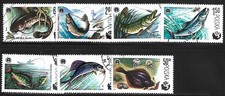 Pologne 1979 Yvert 2440/45 et 2447 oblitérés Pêche sportive (AV67)