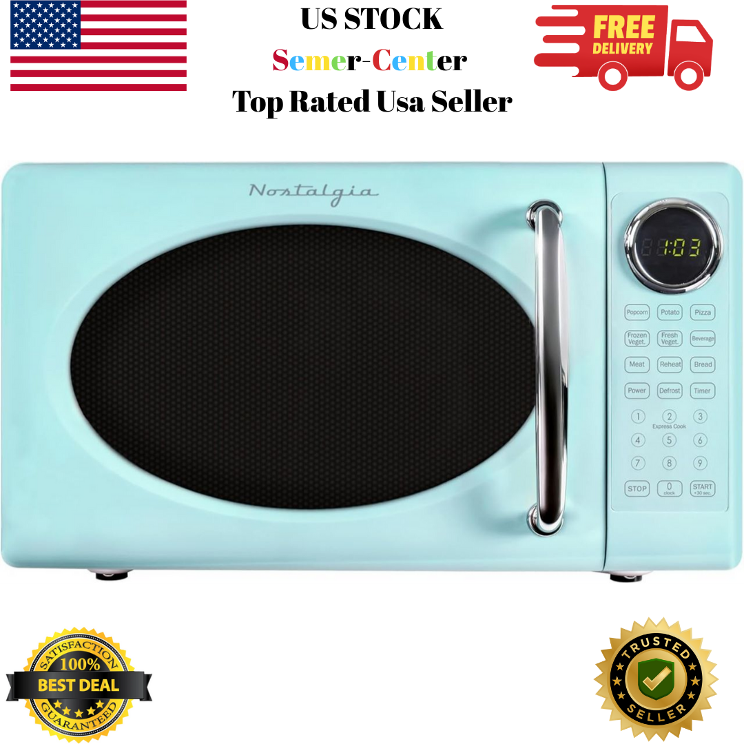 Nostalgia Retro Microwave Oven - 0.7 Cu Ft, 700-Watt Countertop Size with Glass