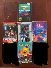 NINTENDO NES IN BOX LOT OF 5 GAMES Tetris Pac-Man Pinball +