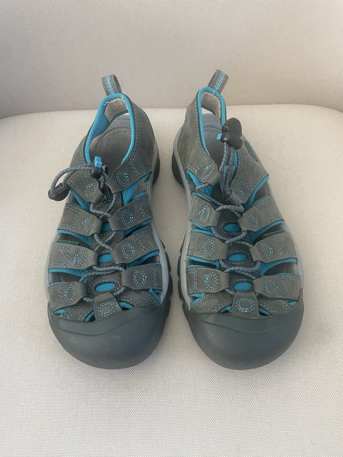 Scarpe sandali Keen Newport H2 donna taglia 7 grigio blu spiaggia passeggio outdoor
