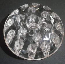 Vintage huge 19 holes round depression glass flower frog 600gr 10.50 cm x 5.00cm