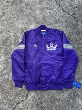 NWT Atlanta Legends Starter Jacket L Purple AAF Football Satin Quilted Bomber