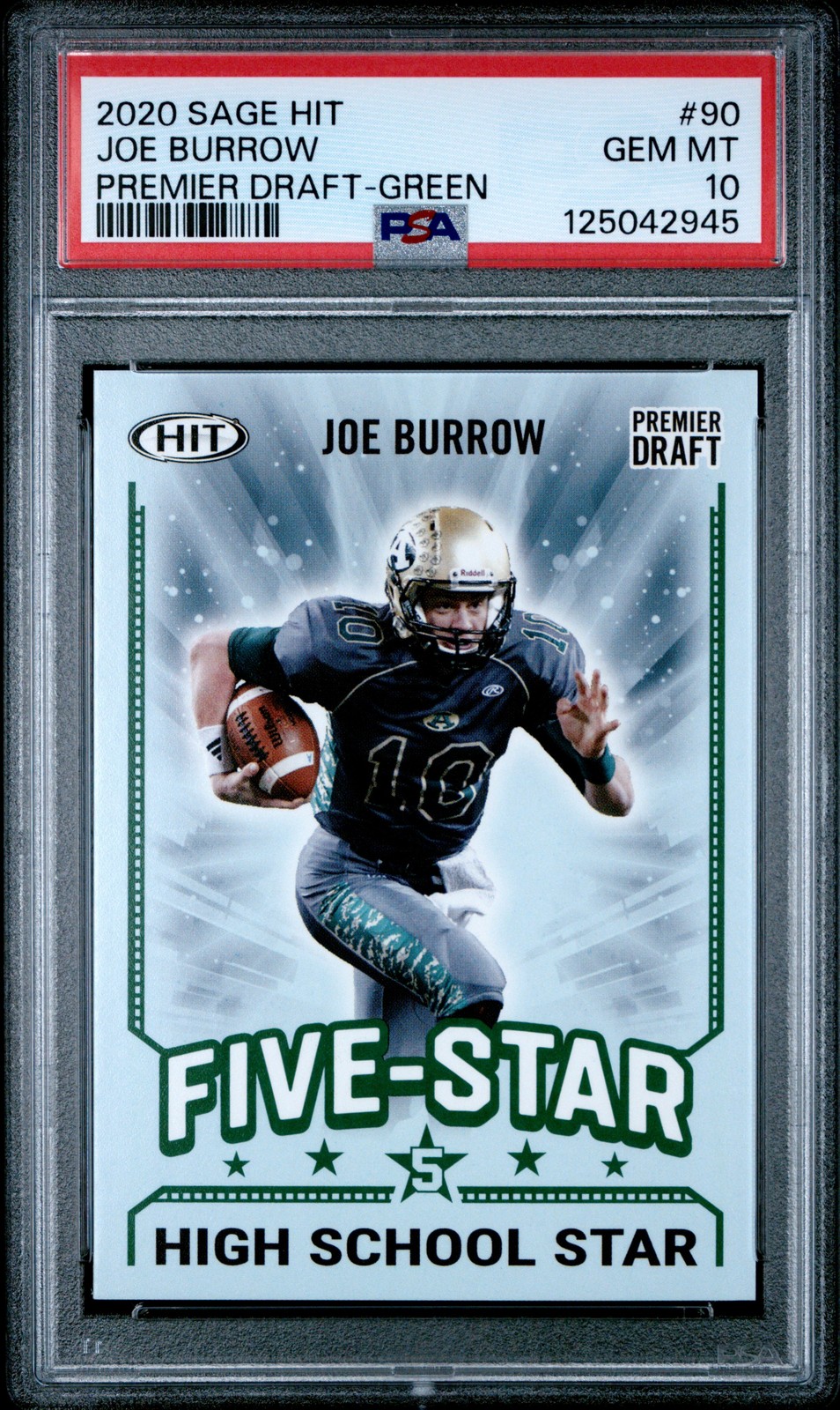 Joe Burrow Sage Hit Premier Draft #90 Green