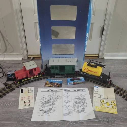 Rare Vtg Playmobil 4026 Electric Train Railroad Track G Scale TESTED W/Box