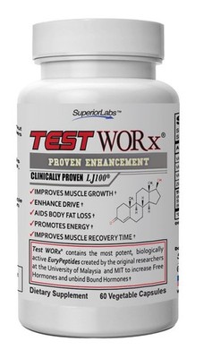 Superior Labs Test Worx Natural 60 Count (Pack of 1), White Bottle