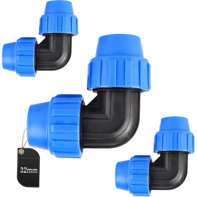 PP-Fitting Verschraubung für PE Rohr 32mm PE Rohr Verschraubung Winkel 90° Ku...