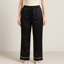 House of Harlow 1960 Black Satin Pajama Pants Women  s Medium Lounge Sleep